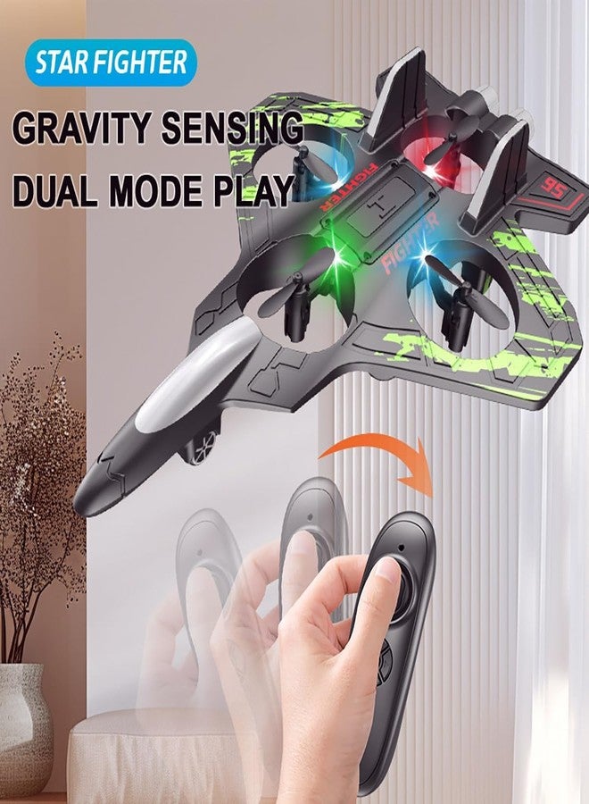 Magicwand 4 Rotor EPP Foam Jet Fighter Stunt RC Airplane with Automatic Balance System, for Beginners Aircraft Fighter with LED Lights【Random Color】【Pack of 1 RC Plane】 - Image 4
